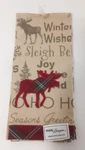 Park Designs Highland Holiday Moose Hand Dish Towel Christmas Cotton 22"X 15". Fixed Price $6.00.