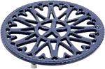 C-33BL Sunburst, Woodstove Tabletop Cast Iron Trivet, 7" Diameter, Blue. Fixed Price $31.92.