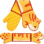 Best Orange Cat Double Oven Mitts Funny Cute Heat Resistant For Lovers Cooking. Fixed Price $19.77.