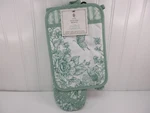 Pioneer Woman Agatha Oven Mitt & Pot Holder 2PC Set Floral Green 7"X13" New. Fixed Price $24.99.