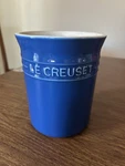 Creuset Stoneware Marseille Blue Kitchen Utensil Holder 6IN Crock. Fixed Price $26.00.