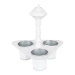 Metal Triple Pot Holder With Tin Planters 11"H. Fixed Price $53.73.