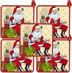 Christmas Santa Potholders 5 Pack Perfect For The Holidays. Fixed Price $9.99.