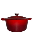 Crucible Cookware Enameled Cast Iron Dutch Oven Red 5.5 Qt 12 Lb. Fixed Price $45.00.