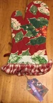 New April Cornell Oven Mitt Quilted Christmas Patchwork Ruffle Cotton India. Fixed Price $18.00.