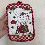 1998 Pillsbury Doughboy Warm Greetings Christmas Pot Holder. Fixed Price $9.60.