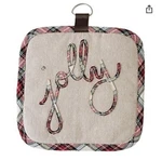Mud Pie Kitchen Tartan Christmas "jolly" Pot Holder 8" Square New Holiday. Fixed Price $9.95.