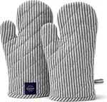 Encasa Homes Long 12"X7" Oven Microwave Hand Gloves 12X7 In, Ticking Black. Fixed Price $20.97.