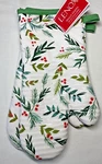 Lenox Oven Mitts (2) Holly Leaves White Red Green Silicone 7 13 Nwt. Fixed Price $19.99.