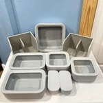 Caraway 14 Piece Glass Food Storage Set, Grey, Non Stick, Microwave / Oven Safe. Fixed Price $124.99.