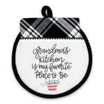 Grandma's Kitchen Hot Pad & Towel Set By Brownlow Black Plaid Floral. Fixed Price $16.99.