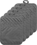 GROBRO7 5PACK Pocket Holders Cotton Heat Resistant Gray. Fixed Price $15.50.