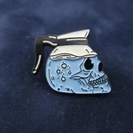 Coffee Pot Skull Enamel Lapel Pin Badge Blue Black Wicca Halloween Goth Occult. Fixed Price $6.98.