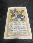 1983 Calendar All Pure Linen Tea Towel Wooden Utensils, Spices And Mushroom. Fixed Price $12.56.