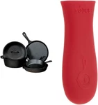 Lodge Pre-seasoned Cast Iron 5 Piece Set, & Variety Pack, Black, Red. Fixed Price $161.38.