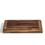 Acacia Wood Three-in-trivet And Bread Crumb Catcher Tray, 15.5" X 8.25" 1.5". Fixed Price $77.73.