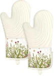 Slohif Long Silicone Oven Mitts Heat Resistant For Women - 2 Pcs Green. Fixed Price $23.45.