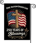 Patriotic 250TH Anniversary Garden Flag, Double-sided Burlap, 12X18 Inches. Fixed Price $16.99.