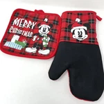 Mickey Mouse Christmas Red Plaid Oversized Oven Mitt/pot-holder Set Disney. Fixed Price $8.99.