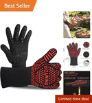 Flexible Heat-resistant Bbq Gloves With Silicone Non-slip Surface. Fixed Price $17.09.
