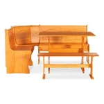 Linon Chelsea Corner Dining Nook Set With Storage Solid Natural Wood. Fixed Price $542.99.