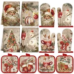Silifine 12 Pcs Christmas Kitchen Towels Pot Holders Oven Mitts Set Santa Decor. Fixed Price $41.58.