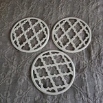 Home Basics Lattice Collection Cast Iron Trivet Pot Holder 3 Pc Hot Dish White. Fixed Price $11.06.