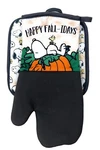 Peanuts Snoopy Woodstock Oversized Oven Mitt And Pot Holder Set Happy Fall-idays. Fixed Price $18.49.