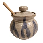 Beautiful Hand Thrown Honey Pot Feather Design With Lid Server "taylor Made". Fixed Price $18.00.