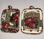Vtg Cannon Franco Apple Potholders Hot Pads Cotton Kitchen Retro Farmhouse 2 Pc. Fixed Price $14.97.