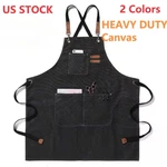 Heavy Duty Canvas Kitchen Chef Cooking Apron Cross-back Adjustable Bib Work Bbq. Fixed Price $10.99.