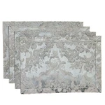 Set Of 4 - Waterford Placemats Damask Barons Court Pewter Elegant Table Linens. Fixed Price $27.20.
