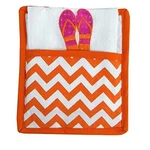 Dei Cotton Tropical Fantasy Flip-flops Pot Holder And Towel Set (orange)- New. Fixed Price $7.95.