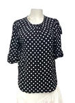 Kate Spade New York Lia Dot Blouse In Black/french Cream Size Xs. Fixed Price $52.50.
