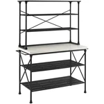 Pemberley Row Faux Marble White Matte Black Bakers Rack Rectangular Indoor Fu.... Fixed Price $727.49.