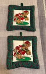 Vintage Csc Christmas Pot Holders Set Of 2 Carousel Horse 7 X Quil. Fixed Price $9.04.
