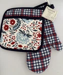 Southern Living Floral Oven Mitt And Pot Holder Set Nwt. Fixed Price $28.95.