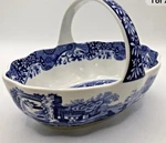 Spode Blue Italian Small Oval Fluted Dish Trinket Pin Tray 6" Mint Condition. Fixed Price $39.95.
