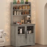 Farmhouse Bakers Rack Microwave Stand With Storage Cabinet & Power Outlets Home. Fixed Price $136.54.