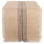 Dii Jute Burlap Runner 14X72, Gray Middle Stripe, Kitchen Tabletop. Fixed Price $16.58.