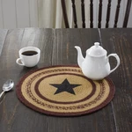 Trivet Potomac Jute Country 15IN Round Star Braided Striped Table Vhc Brands. Fixed Price $12.95.