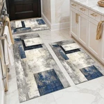 Three-piece Washable Kitchen Mat Set Stylish Non-slip Abstract Design. Fixed Price $39.99.