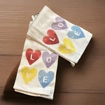 Mainstay Kitchen Towels Set Of Two (2) Love Hearts Boho 15"X25" Bohemian. Fixed Price $15.57.