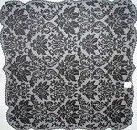 Heritage Damask 42 X Square Black Table Topper Lace Nwt. Fixed Price $36.95.