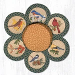 Earth Rugs TNB-365 Song Birds Trivets In Basket 10" X. Fixed Price $79.99.
