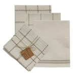 Park Designs Five Farms Dishtowel & Dishcloth 4PC Kitchen Set Cream Plaid. Fixed Price $29.99.