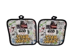 2 Pack Disney Star Wars Cartoon Kitchen Pot Holders Black Trim Nwt 7.75" X. Fixed Price $18.99.