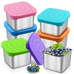 6 Pack Snack Containers For Kids, Oz Toddler Metal Lunch With Silic. Fixed Price $21.43.