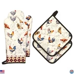 Roosters 4-PIECE Cotton Oven Mitts & Pot Holders Set Heat Resistant, Extra. Fixed Price $36.69.
