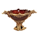 79 Polystone Leaf Decorative Bowl Intricately Carved Arabesque. Fixed Price $107.00.